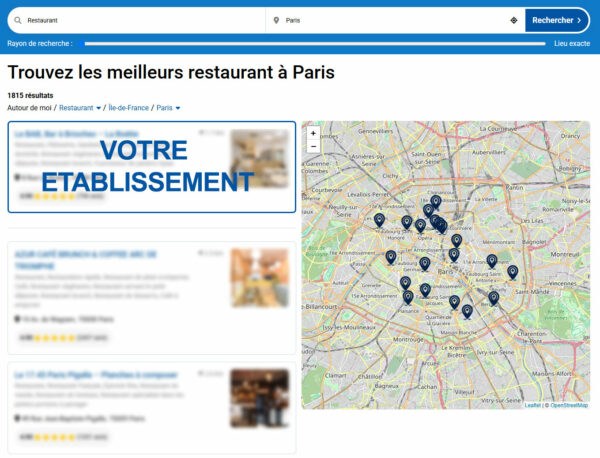 Boostez la visibilité de votre établissement dans les résultats !